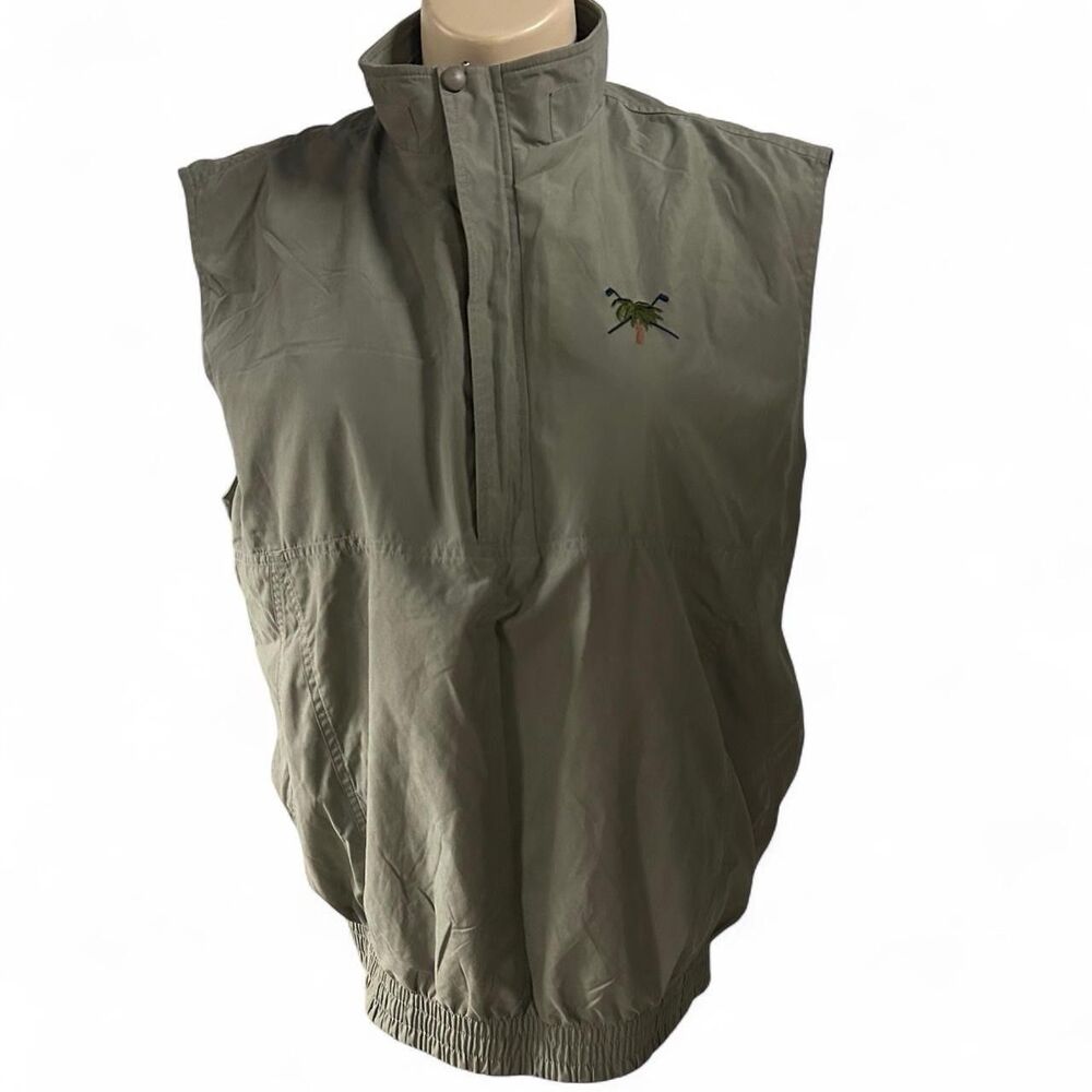 Boca Classics Club Golf‎ 1/2 Zip Windbreaker Vest Jacket  Size XL  Pale Olive